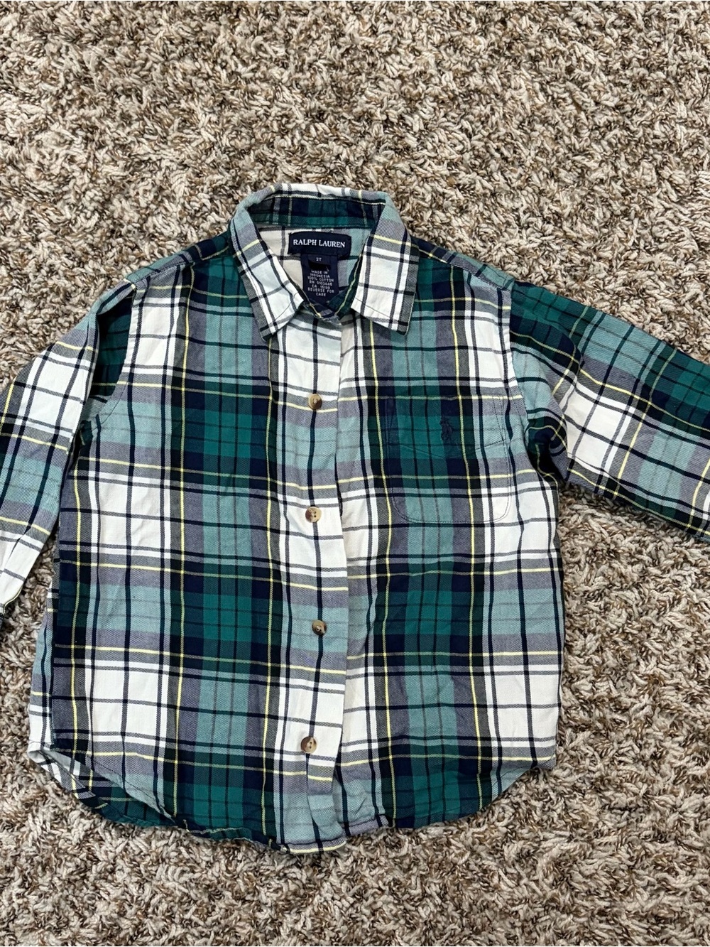 Ralph Lauren Green Plaid Button-Up Shirt - Men's